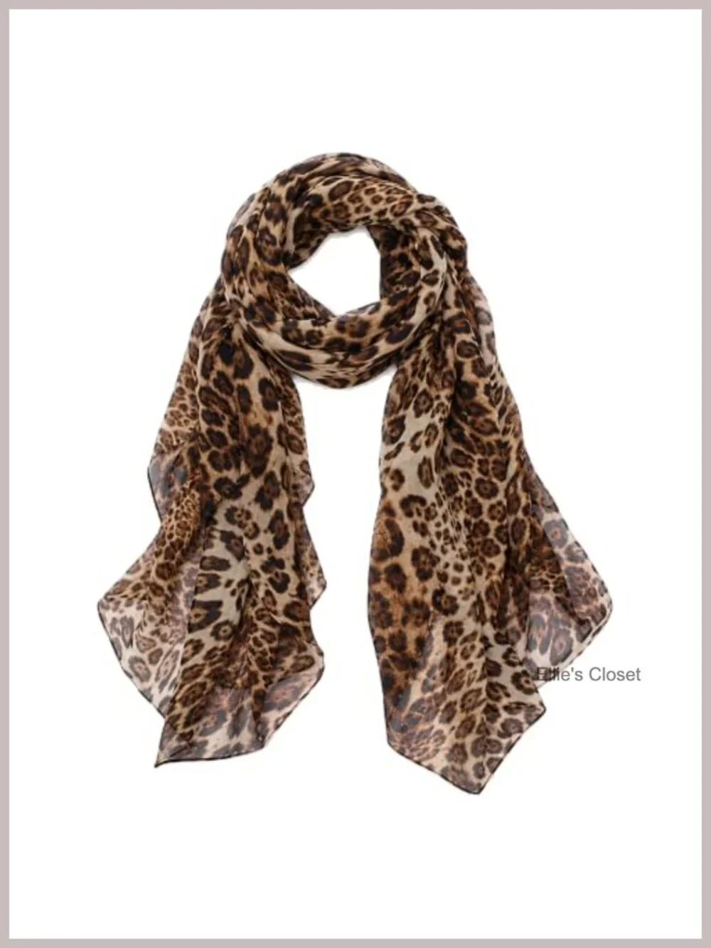 Silk Feel Leopard Print Chiffon Scarf Lightweight Large Wrap Shawl for Women